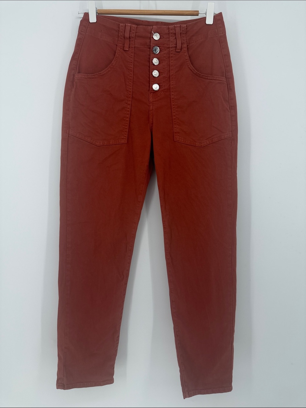 Veronica Beard‎ Arya High Rise Straight Jeans Terracotta 25 Utility